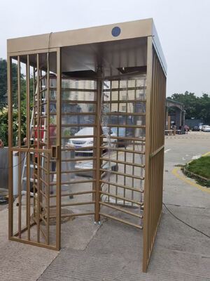 Buy Golden Color Full Height Turnstiles  304 Stainless Steel for Community Access online manufacture