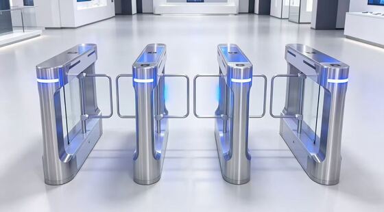 Buy Durable Swing Barrier Turnstile Featuring DC Brushless Motor and Integrated Card Reader for Entry Control online manufacture