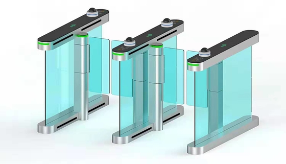 304 Stainless Steel Tempered Glass Swing Gate Turnstile