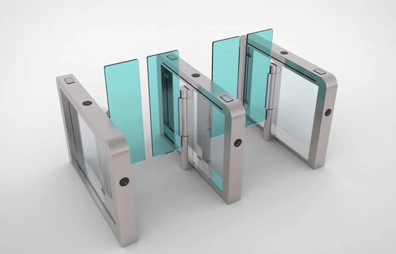 Servo Motor SS304 Glass Turnstile Gate With Card Reader