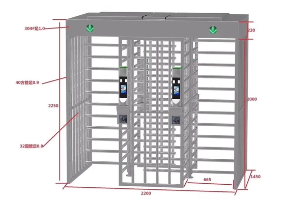 Temperature Detection SUS 304 Face Recognition Turnstile