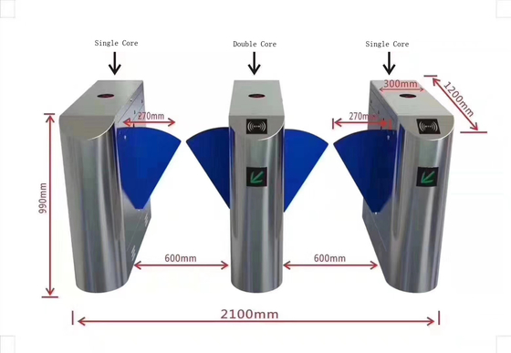 Blue Wing DC Motor 600mm Waist Height Turnstiles