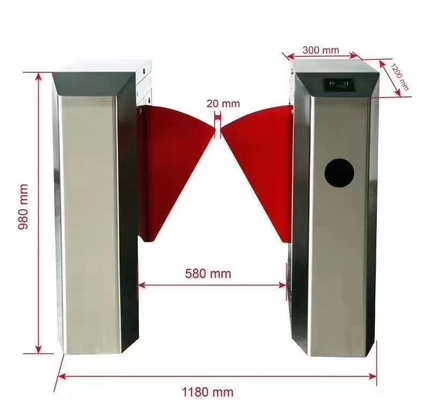 Soft Wing SUS304 DC Motor Optical Barrier Turnstiles