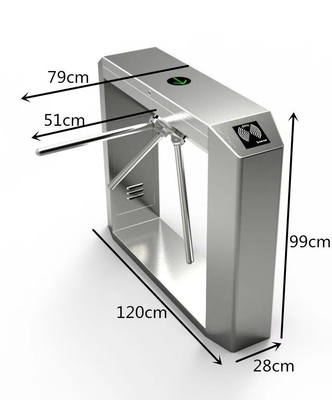 SUS316 Tripod Turnstile Gate With Vibration Absorber