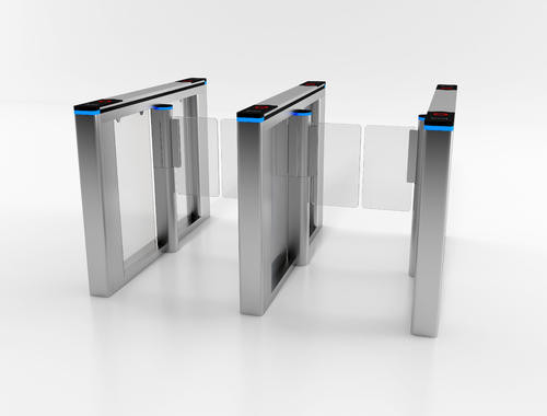 Fastlane Tempered Glass Pedestrian Turnstile Gate Sever Motor Control