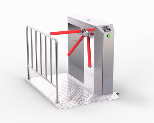 Fingerprint RS485 Communication 304 Stainless Steel Tripod Turnstile
