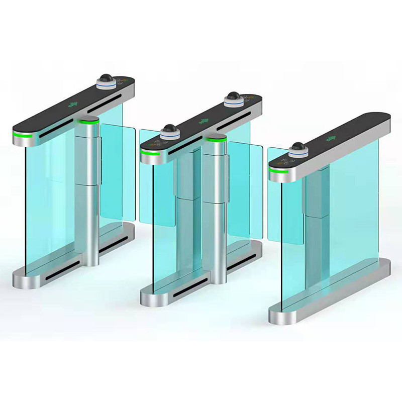 304 Stainless Steel Tempered Glass Swing Gate Turnstile