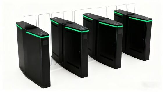 Good price RFID Card Reader Sliding Door Turnstile Office Building Tempered Glass Full Height online