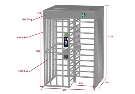 Good price Facial Recognition SUS304 60W Full Height Turnstile Gate online