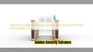 Airport Turnstile Security Entrance Golden Swing Gate
