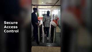 Glass Turnstile Fingerprint Access Control